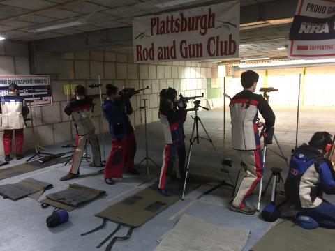 SUNY Plattsburgh Students Shooting the 3-P Rifle Match.